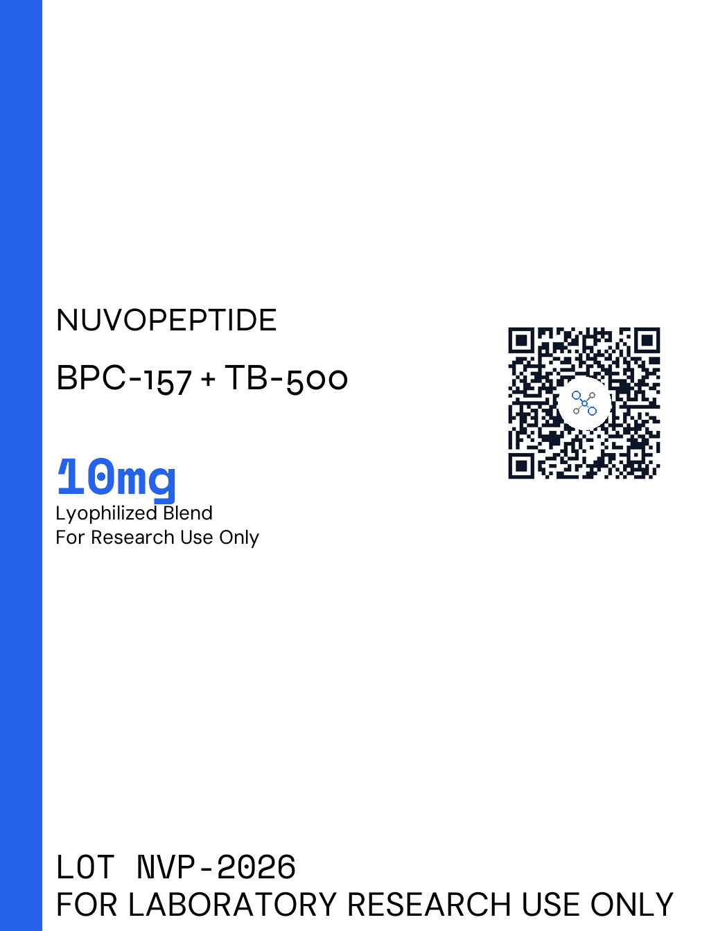 BPC-157 + TB-500 Blend research vial label