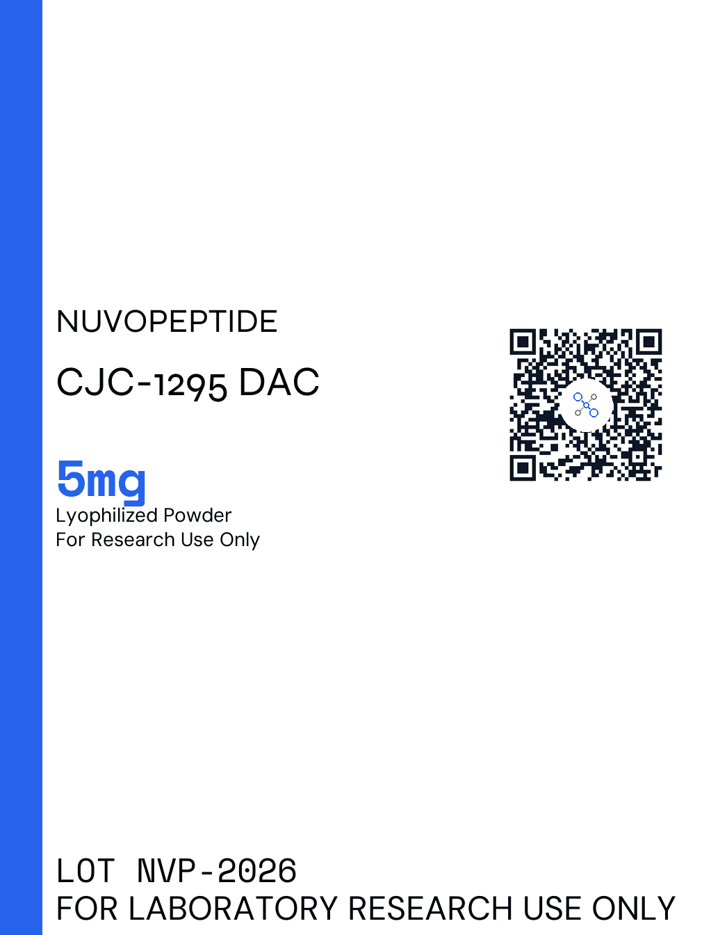 CJC-1295 DAC 5mg research vial label