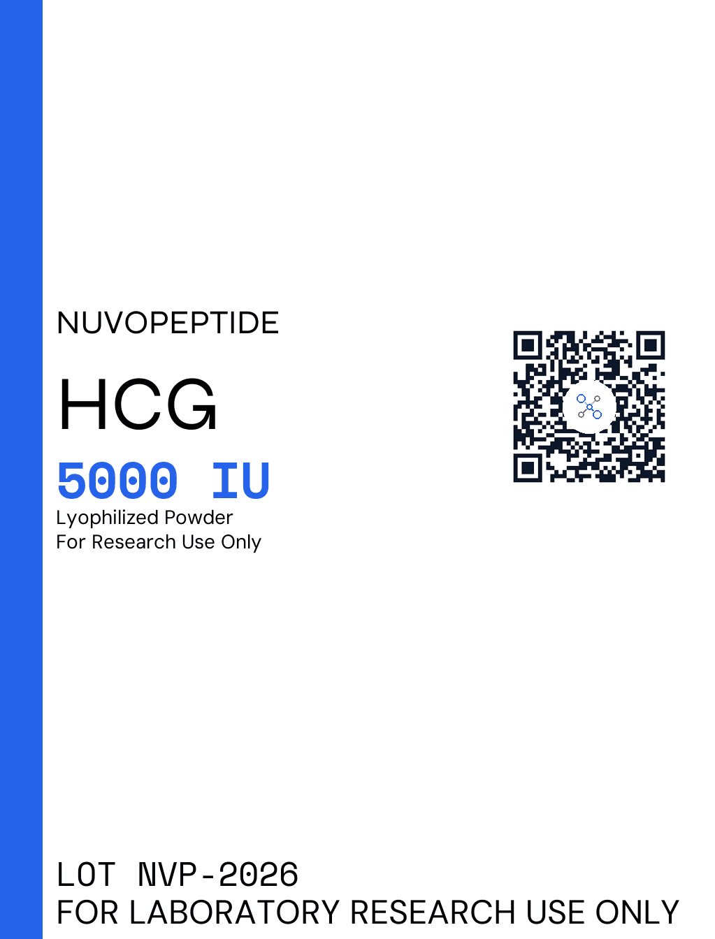HCG 5000IU research vial label