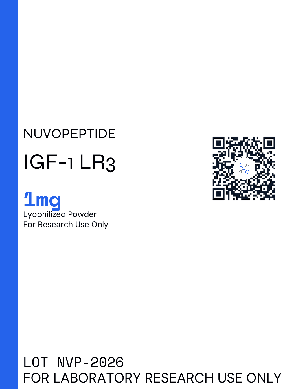 IGF-1 LR3 1mg research vial label