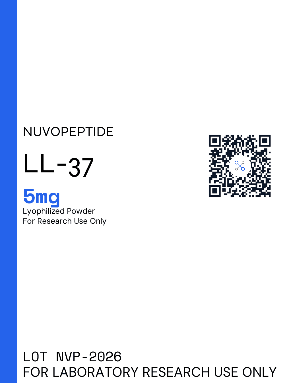 LL-37 5mg research vial label