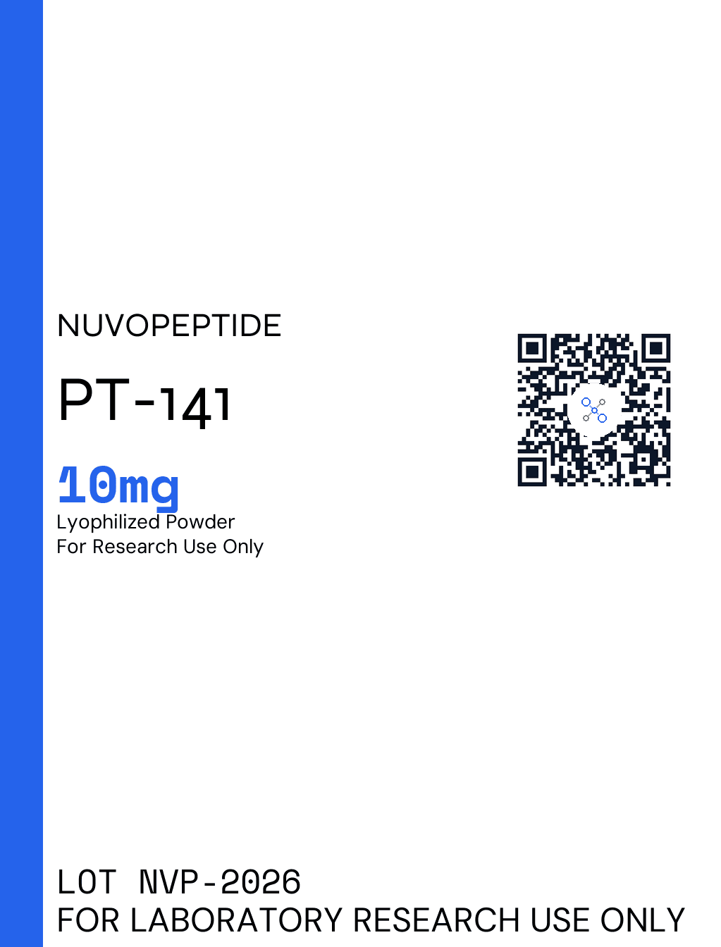 PT-141 10mg research vial label