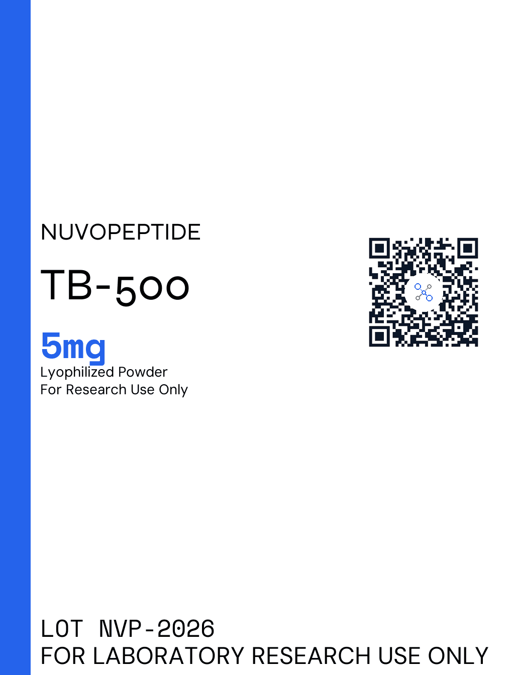 TB-500 5mg research vial label